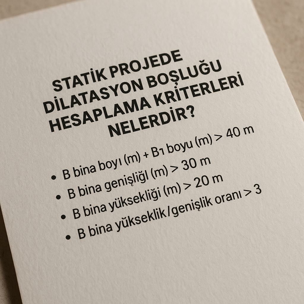 Statik Projede Dilatasyon Boşluğu Nasıl Hesaplanır?